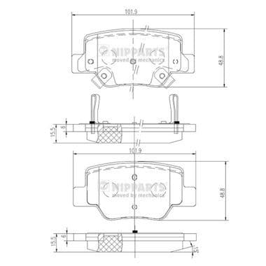 set placute frana,frana disc NIPPARTS N3612040
