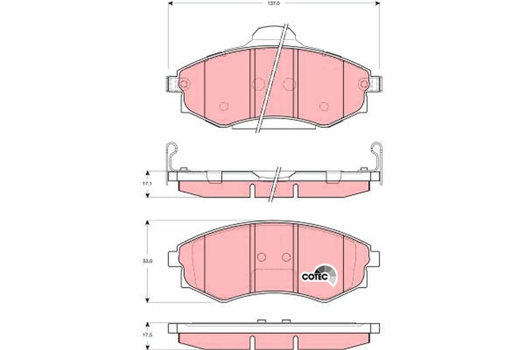 set placute frana,frana disc TRW COTEC GDB3256