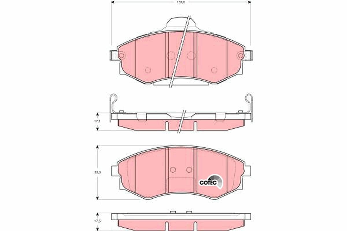 set placute frana,frana disc TRW COTEC GDB3256