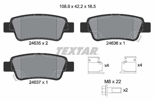 set placute frana,frana disc TEXTAR Q+ 2463501