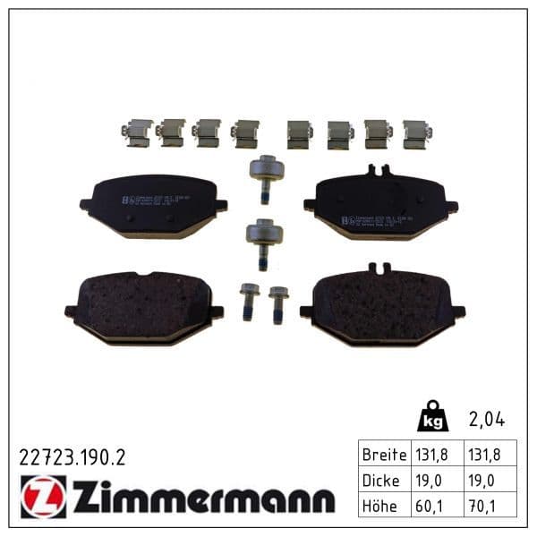 set placute frana,frana disc ZIMMERMANN 22723.190.2