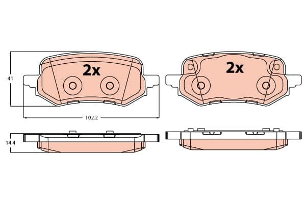 set placute frana,frana disc TRW GDB2367