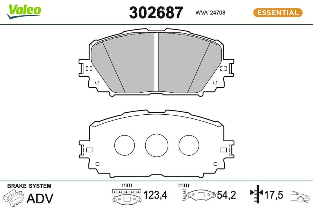 set placute frana,frana disc VALEO ESSENTIAL 302687