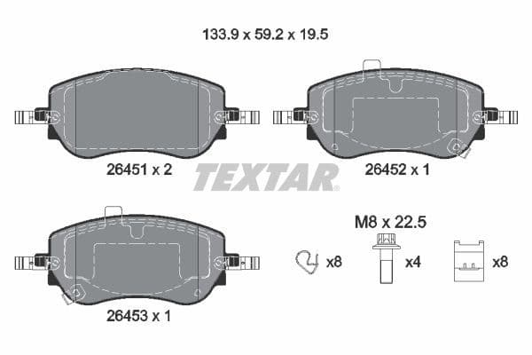 set placute frana,frana disc TEXTAR Q+ 2645101