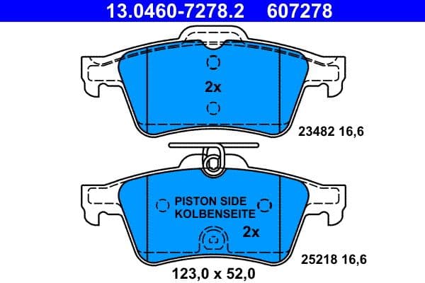set placute frana,frana disc ATE 13.0460-7278.2