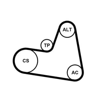 Set curea transmisie cu caneluri CONTINENTAL CTAM 6PK962K1