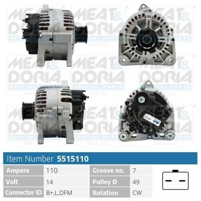 Generator / Alternator MEAT & DORIA 5515110