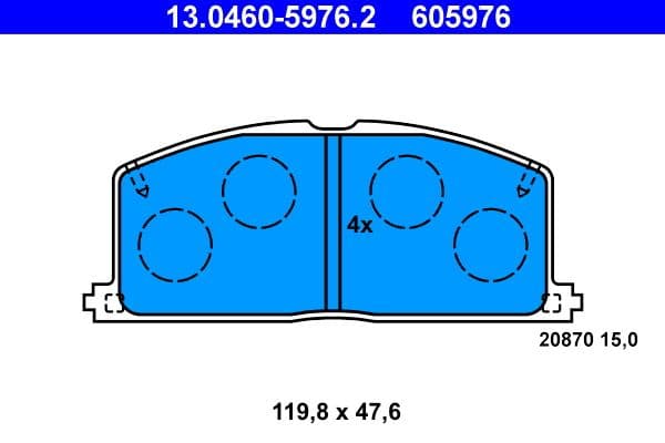 set placute frana,frana disc ATE 13.0460-5976.2