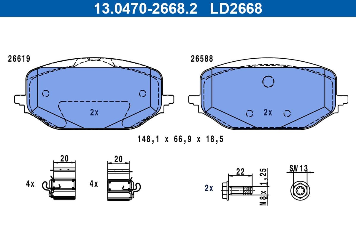 set placute frana,frana disc ATE Ceramic 13.0470-2668.2
