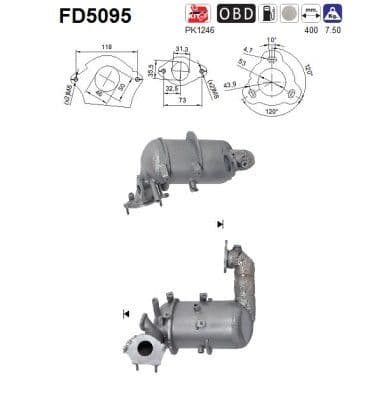 Filtru funingine/particule, sist.de esapament AS FD5095