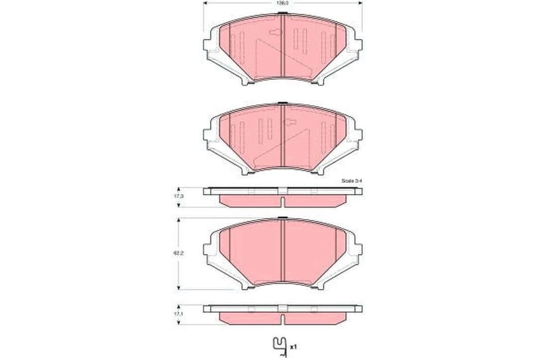 set placute frana,frana disc TRW GDB3356