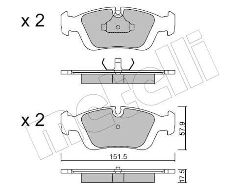 set placute frana,frana disc METELLI 22-0124-0