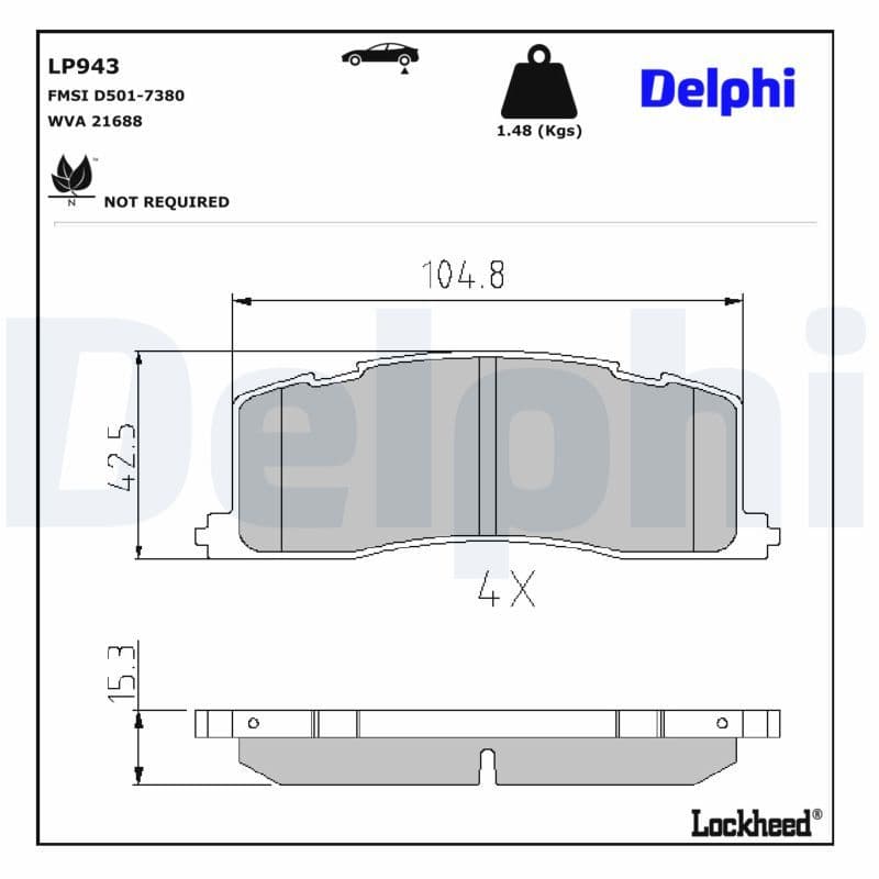 set placute frana,frana disc DELPHI LP943