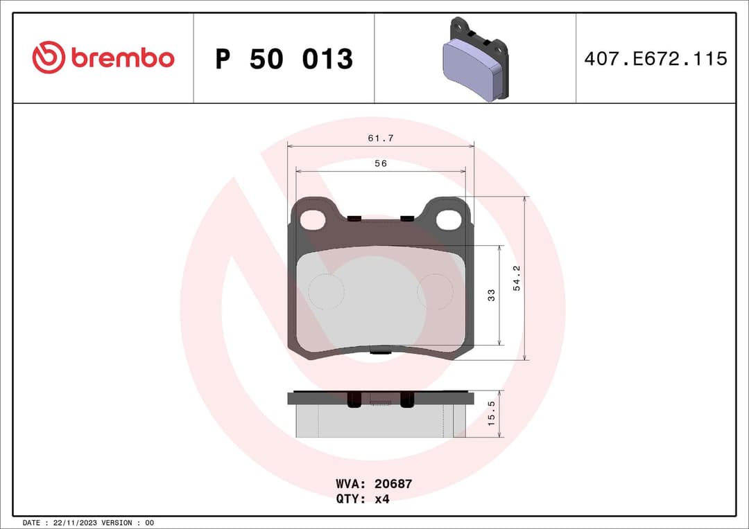 set placute frana,frana disc BREMBO PRIME LINE P 50 013