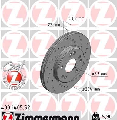 Disc frana ZIMMERMANN SPORT Z 400.1405.52