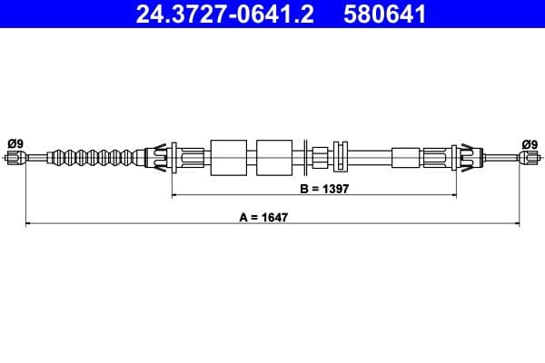 Cablu, frana de parcare ATE 24.3727-0641.2