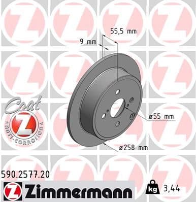 Disc frana ZIMMERMANN 590.2577.20
