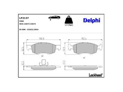 set placute frana,frana disc DELPHI LP2137