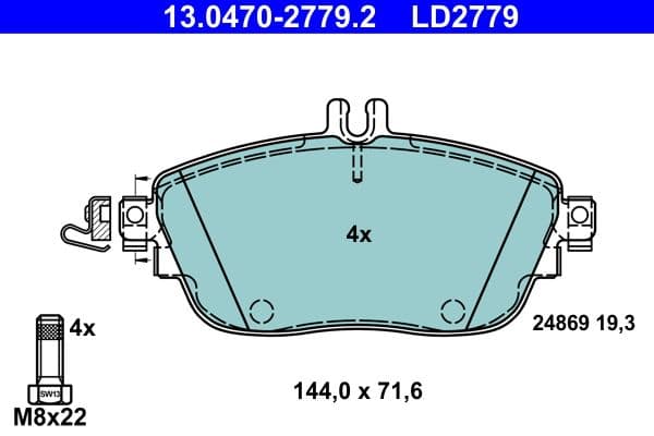 set placute frana,frana disc ATE Ceramic 13.0470-2779.2
