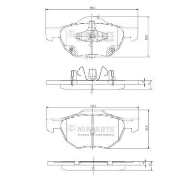 set placute frana,frana disc NIPPARTS J3604064