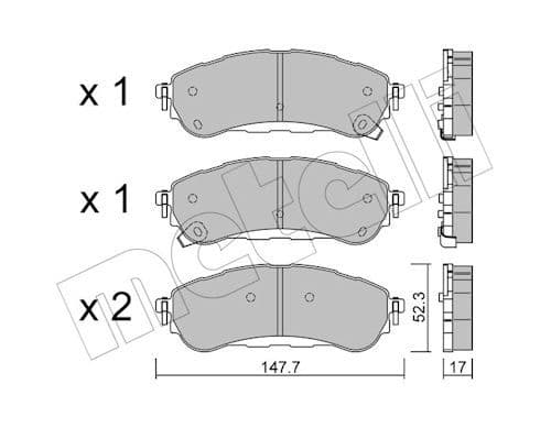 set placute frana,frana disc METELLI 22-1344-0
