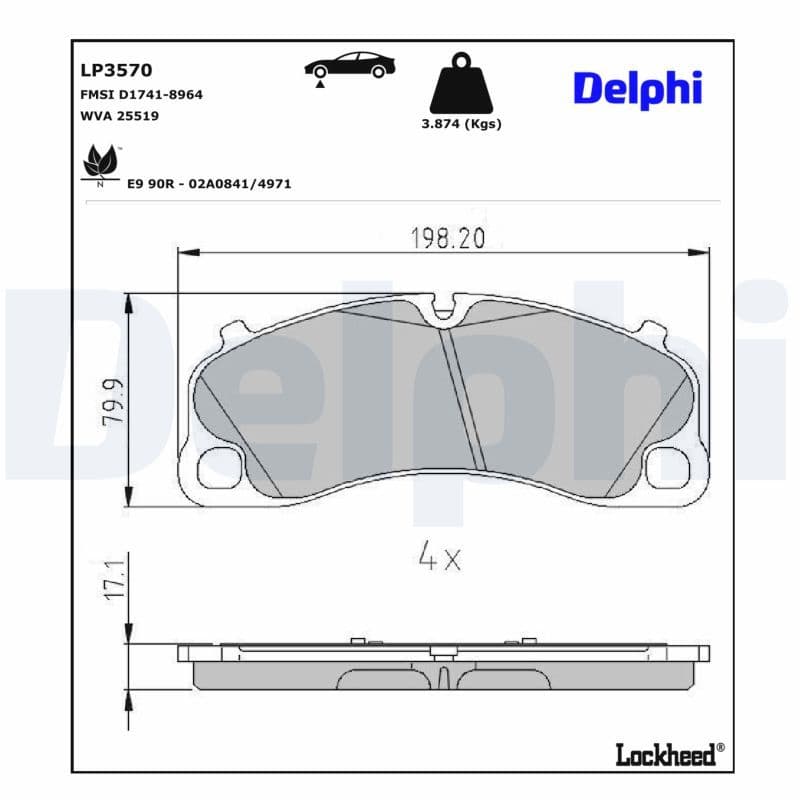 set placute frana,frana disc DELPHI LP3570