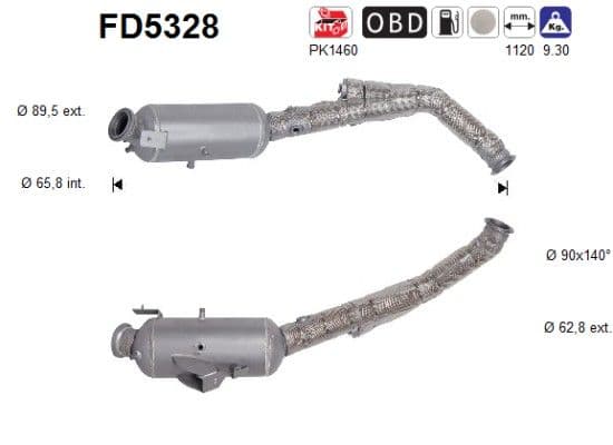 Filtru funingine/particule, sist.de esapament AS FD5328