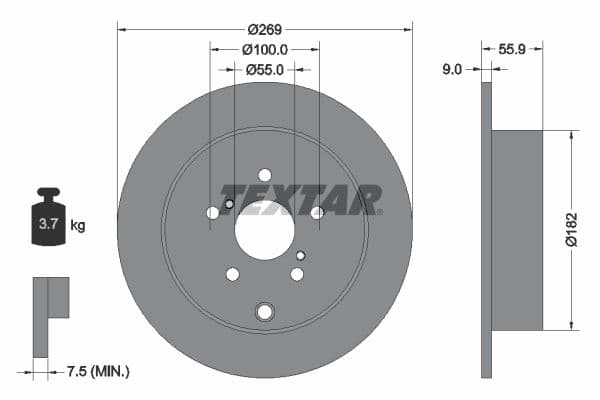 Disc frana TEXTAR 92170403
