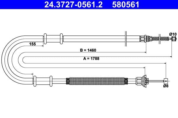 Cablu, frana de parcare ATE 24.3727-0561.2