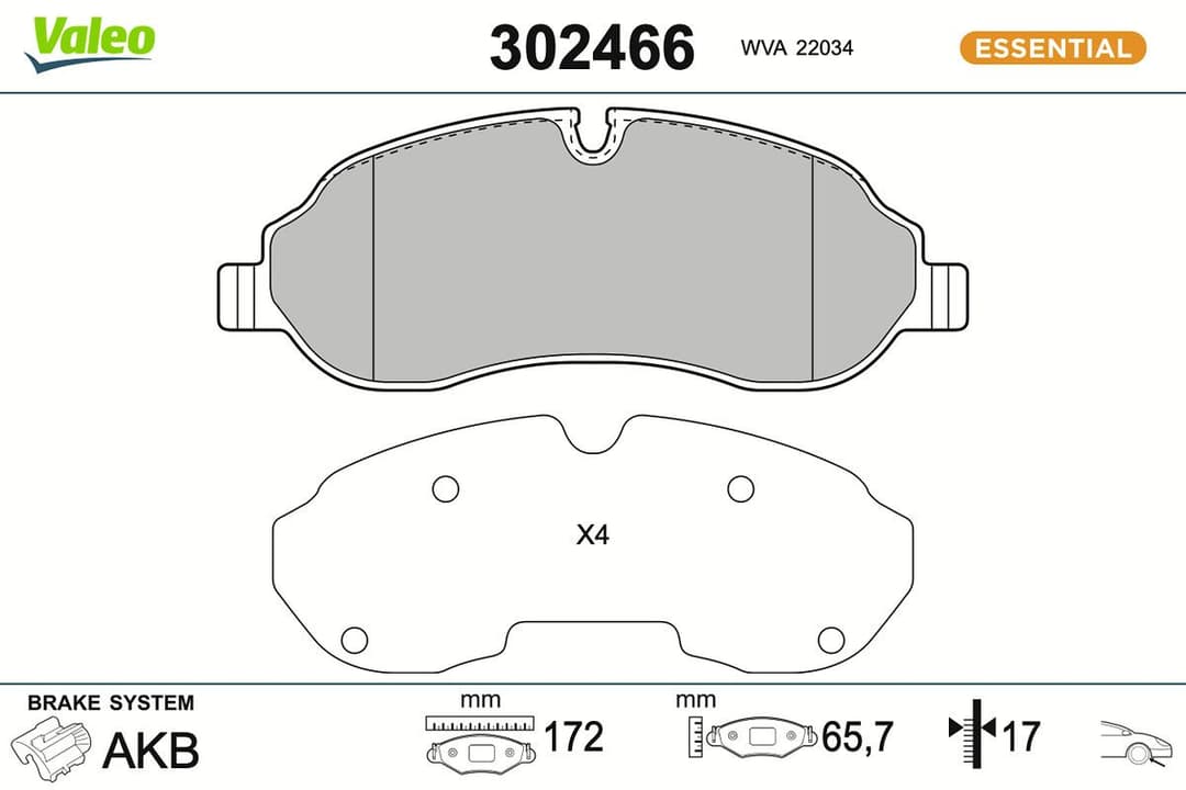 set placute frana,frana disc VALEO 302466