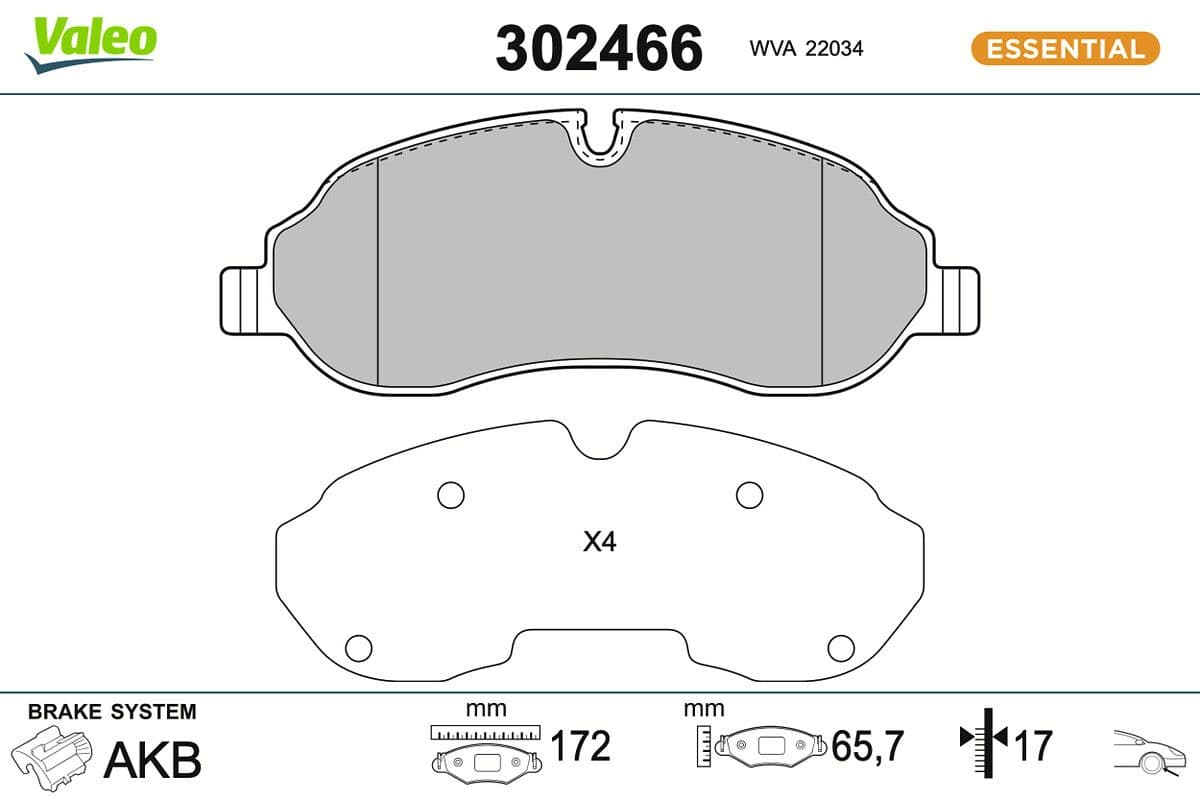 set placute frana,frana disc VALEO 302466