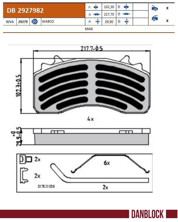 set placute frana,frana disc DANBLOCK DB 2927982