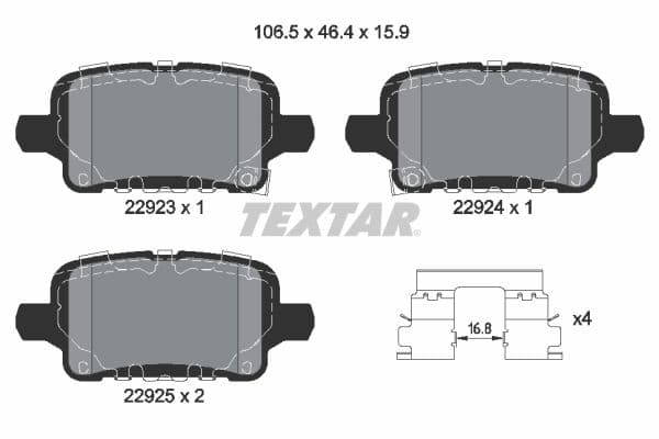set placute frana,frana disc TEXTAR 2292301