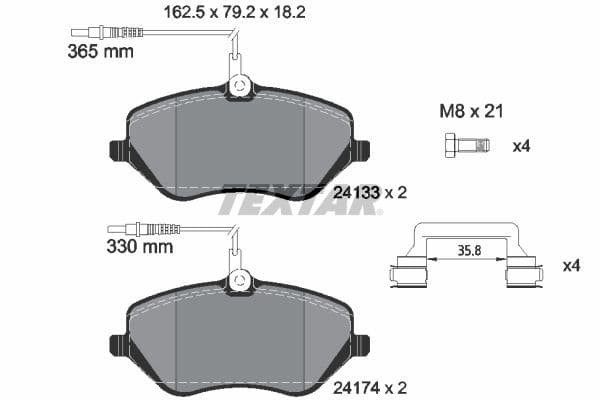 set placute frana,frana disc TEXTAR Q+ 2413301