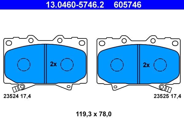 set placute frana,frana disc ATE 13.0460-5746.2