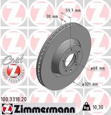 Disc frana ZIMMERMANN COAT Z 100.3318.20