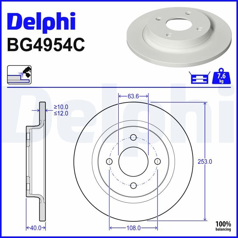 Disc frana DELPHI BG4954C