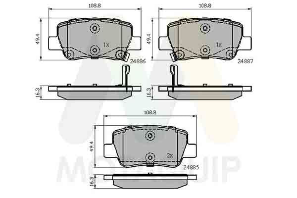 set placute frana,frana disc MOTAQUIP LVXL1621