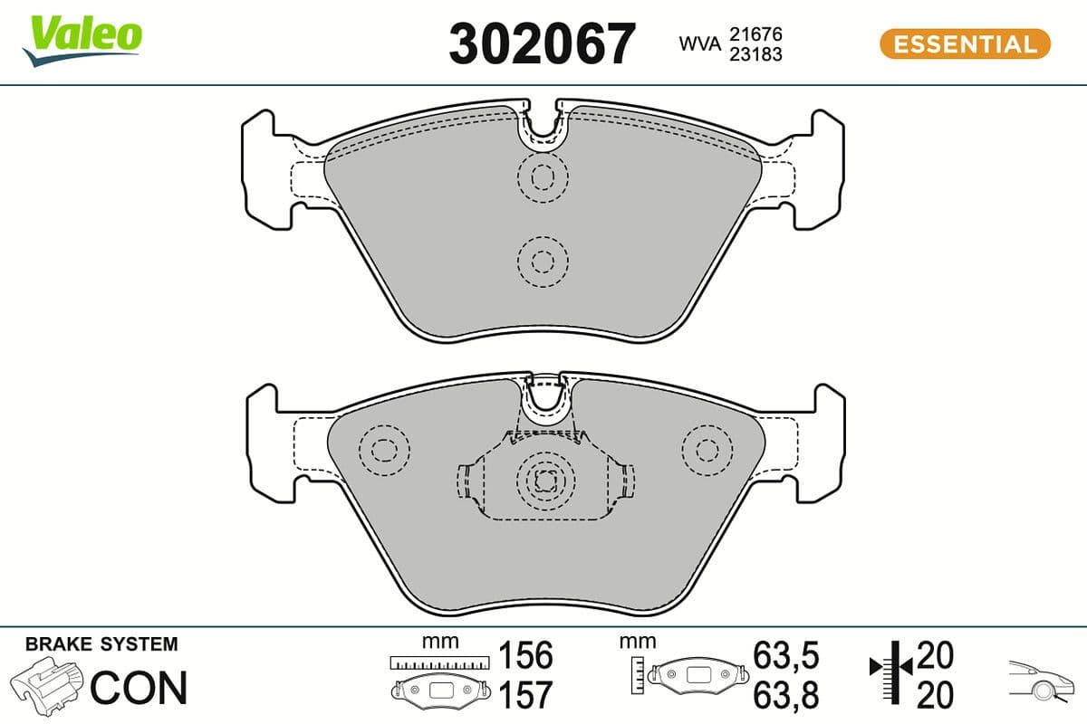 set placute frana,frana disc VALEO 302067