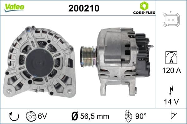 Generator / Alternator VALEO CORE-FLEX 200210