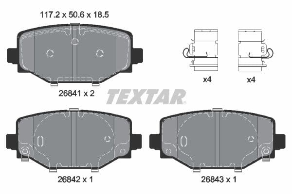 set placute frana,frana disc TEXTAR 2684101