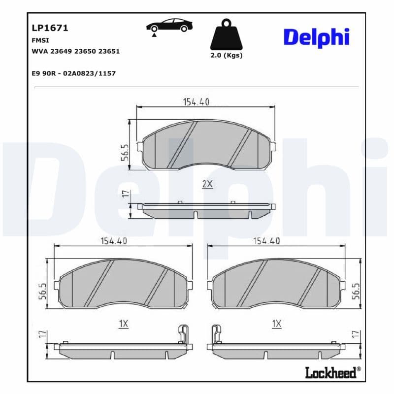 set placute frana,frana disc DELPHI LP1671
