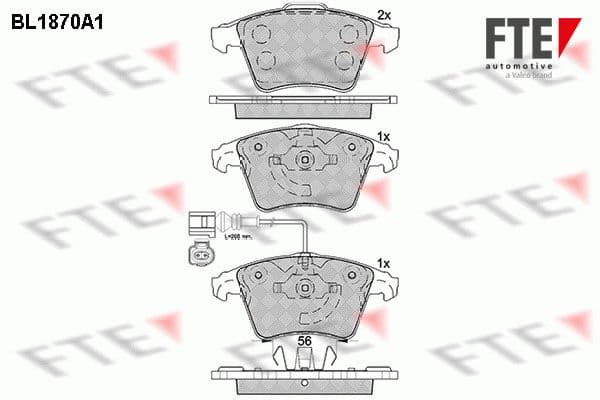 set placute frana,frana disc FTE 9010450