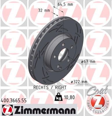 Disc frana ZIMMERMANN BLACK Z 400.3664.55