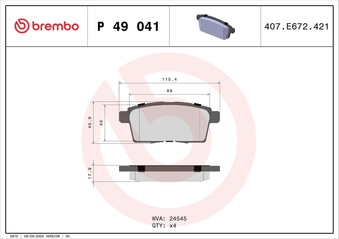 set placute frana,frana disc BREMBO PRIME LINE P 49 041