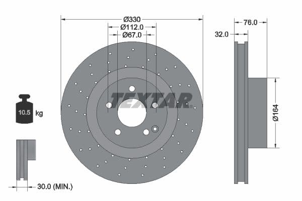 Disc frana TEXTAR PRO+ 92099205