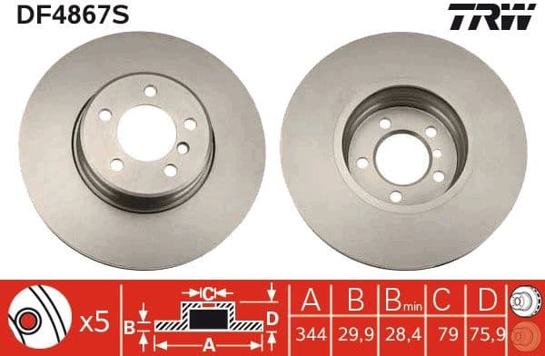 Disc frana TRW SINGLE DF4867S