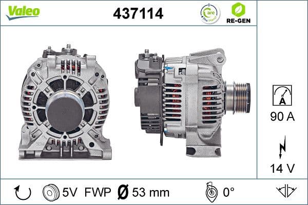 Generator / Alternator VALEO RE-GEN REMANUFACTURED 437114