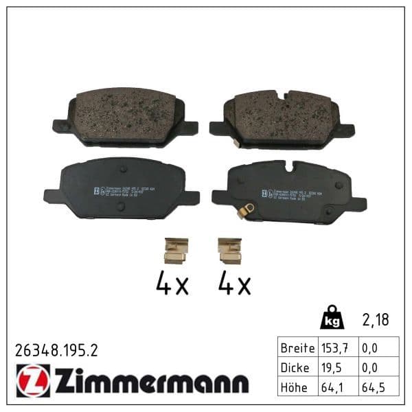 set placute frana,frana disc ZIMMERMANN 26348.195.2