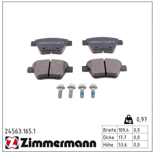 set placute frana,frana disc ZIMMERMANN 24563.165.1